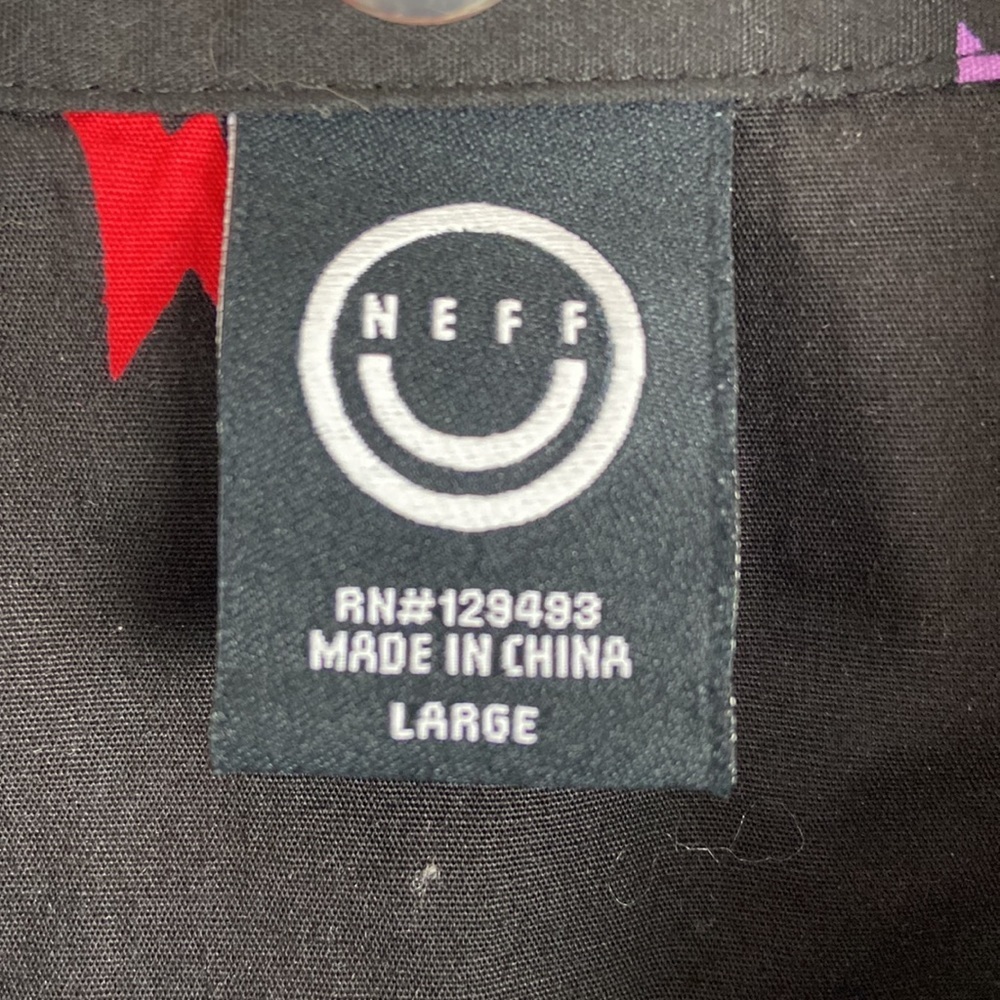 Neff Black Multicolor Casual Button Down Shirt - Picture 3 of 8